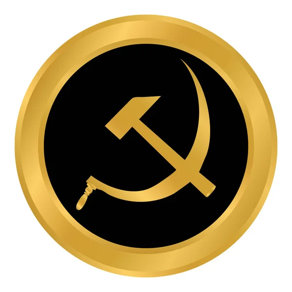 Hammer and sickle sign button. — Stock Vector