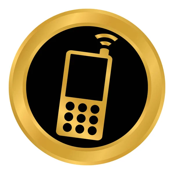 Telefoon knop op wit. — Stockvector