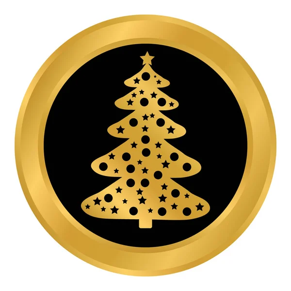 Christmas Tree button. — Stock Vector