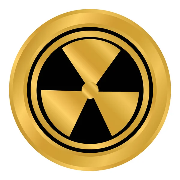 Radiation round button. — Stock Vector