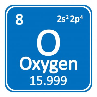 Periyodik Tablo öğesi oksijen simgesi.