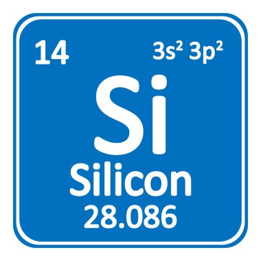 Periyodik Tablo öğesi silikon simgesi.