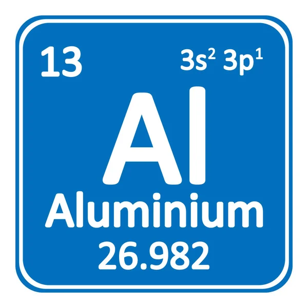 Elemento tabla periódica icono de aluminio . — Vector de stock