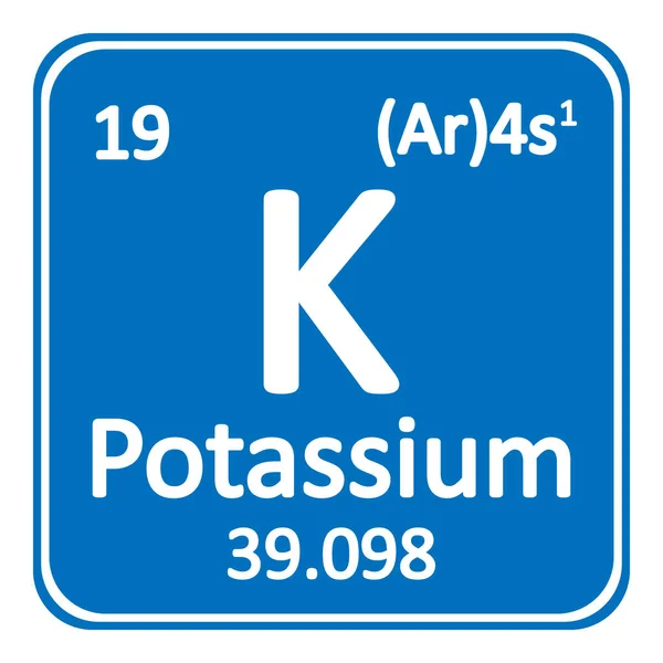 Elemento tabla periódica icono de potasio . — Vector de stock