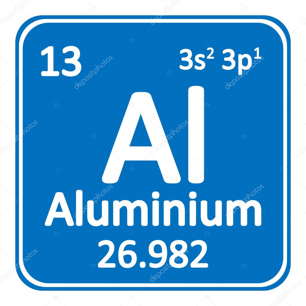 Periodic table element aluminium icon.