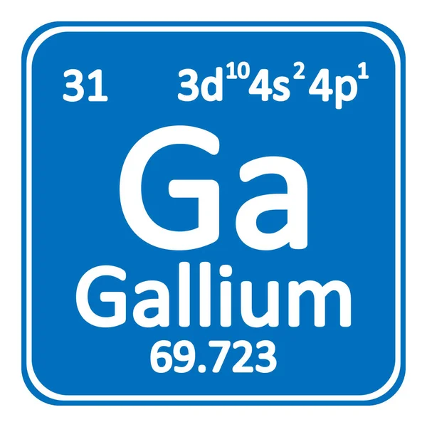 Gallium pictogram van het element van periodiek. — Stockvector