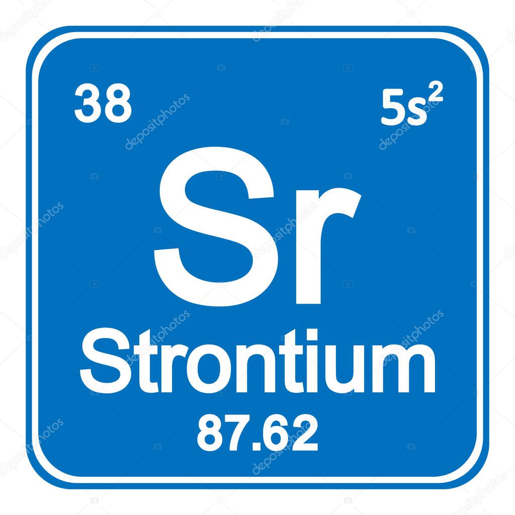 Periodic table element strontium icon.