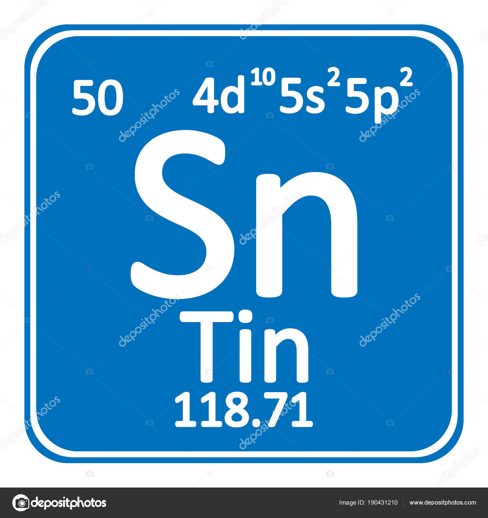 Periodic table element tin icon. Stock Vector by konstsem 190431210