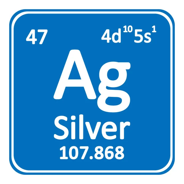 Periodic table element srebrny ikona. — Wektor stockowy