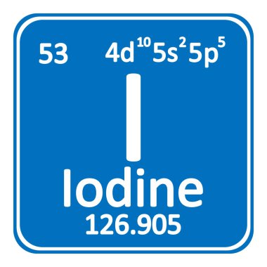 Periodic table element iodine icon. clipart