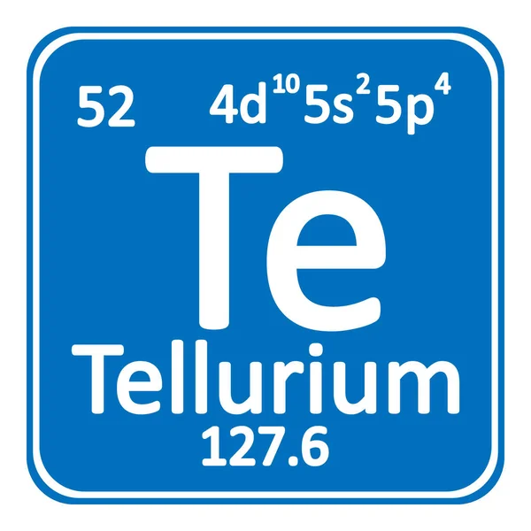 Pictogram van het periodiek element Telluur. — Stockvector