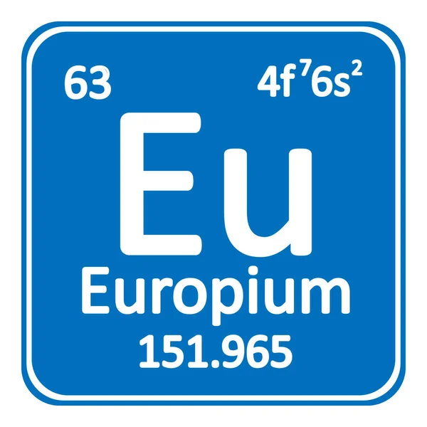 Elemento tavola periodica icona europio . — Vettoriale Stock