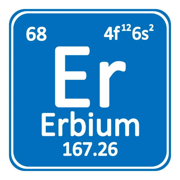 Ícone de erbium de elemento de tabela periódica . —  Vetores de Stock