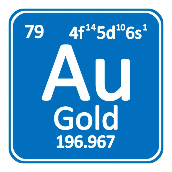 Elemento tabla periódica icono de oro . — Vector de stock