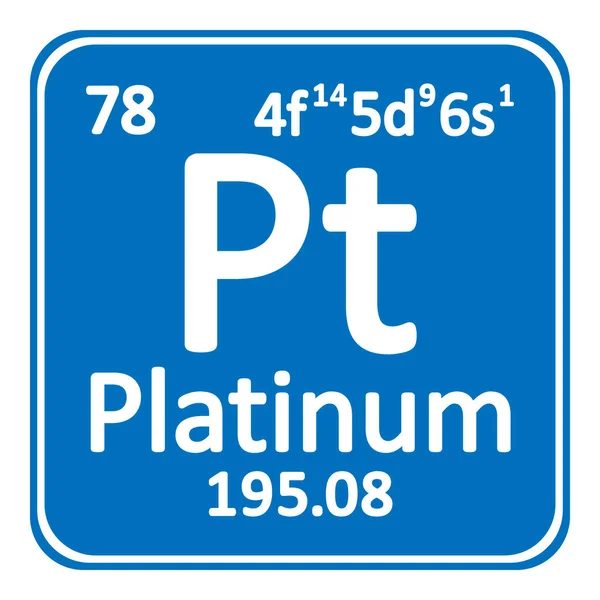 De pictogram van het element platina van de periodieke tabel. — Stockvector