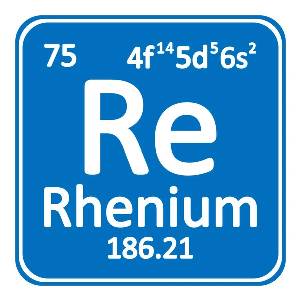 Periodiska systemet rhenium elementikon. — Stock vektor