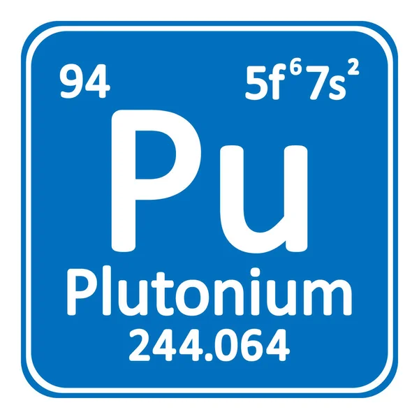 Plutonium pictogram van het element van periodiek. — Stockvector