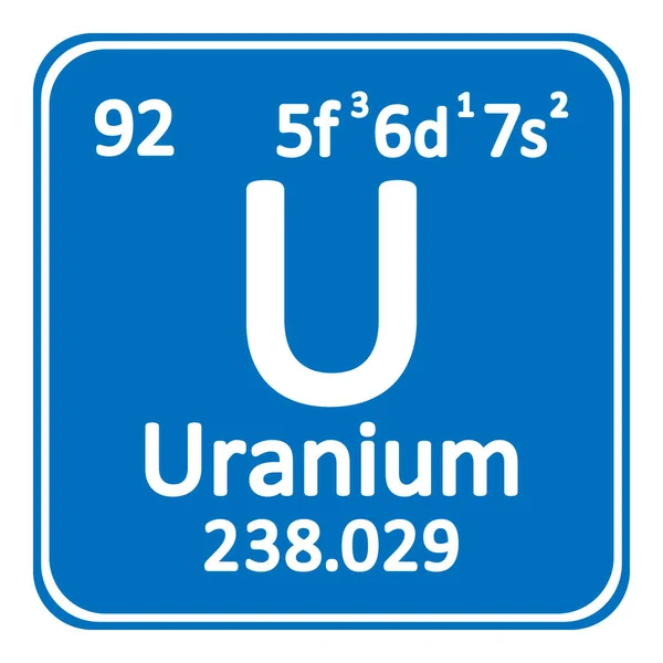 Tavola periodica elemento uranio icona . — Vettoriale Stock