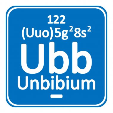 Periyodik Tablo öğesi unbinilium simgesi.