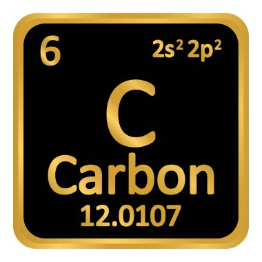 Periyodik Tablo öğesi karbon simgesi.