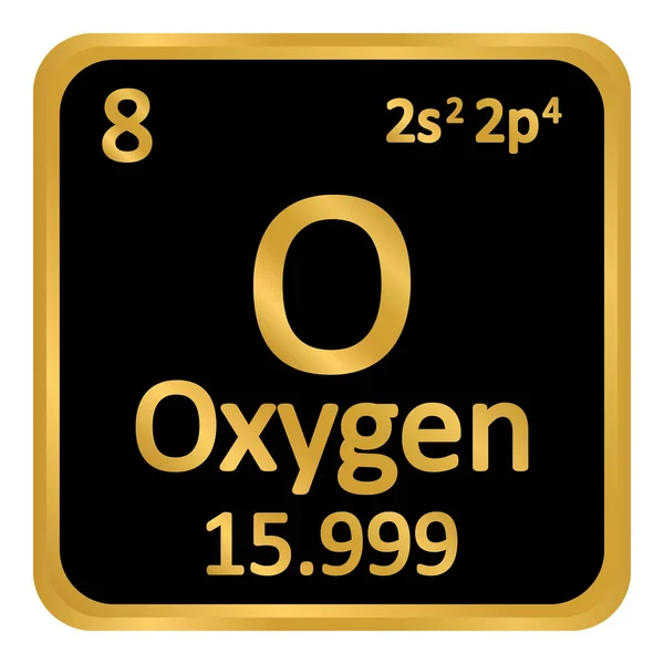 Elemento tabla periódica icono de oxígeno . — Archivo Imágenes Vectoriales