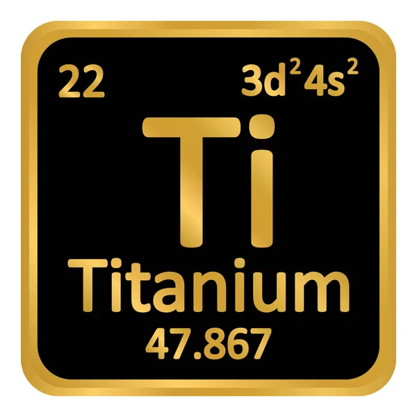 Icona periodica in titanio elemento tavola . — Vettoriale Stock