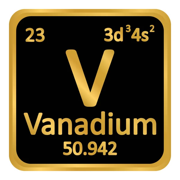 Elemento de tabla periódica icono de vanadio . — Vector de stock