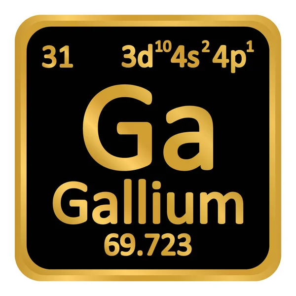 Élément de tableau périodique icône gallium . — Image vectorielle