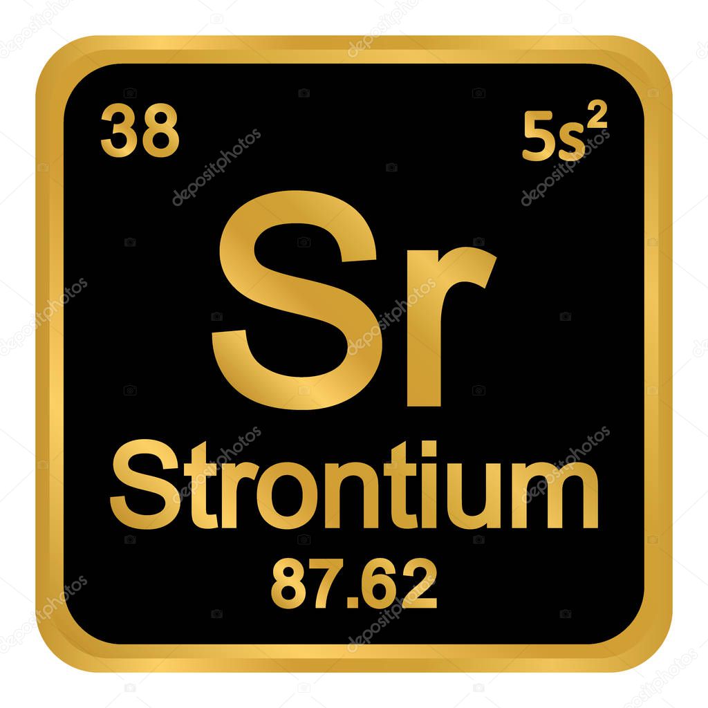Periodic table element strontium icon.
