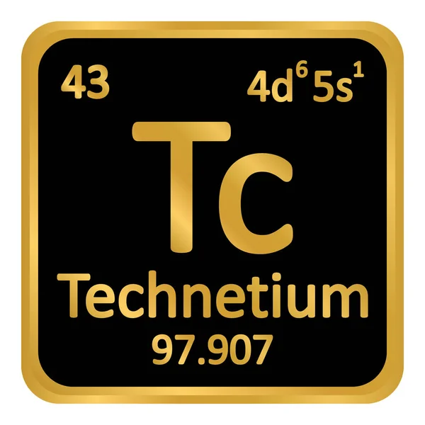 Icône technetium élément de tableau périodique . — Image vectorielle