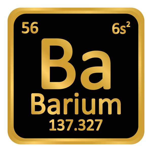 Elemento tabla periódica icono de bario . — Vector de stock