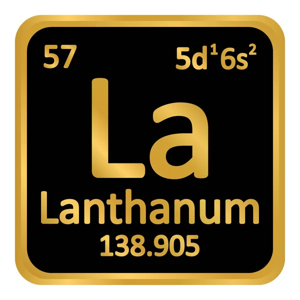 Elemento tavola periodica icona lantanio . — Vettoriale Stock