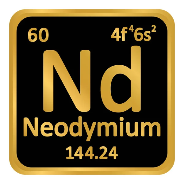 Periódusos elem neodímium ikon. — Stock Vector