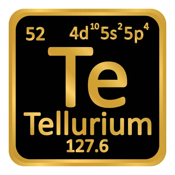 Tabela periódica elemento ícone telúrio . —  Vetores de Stock