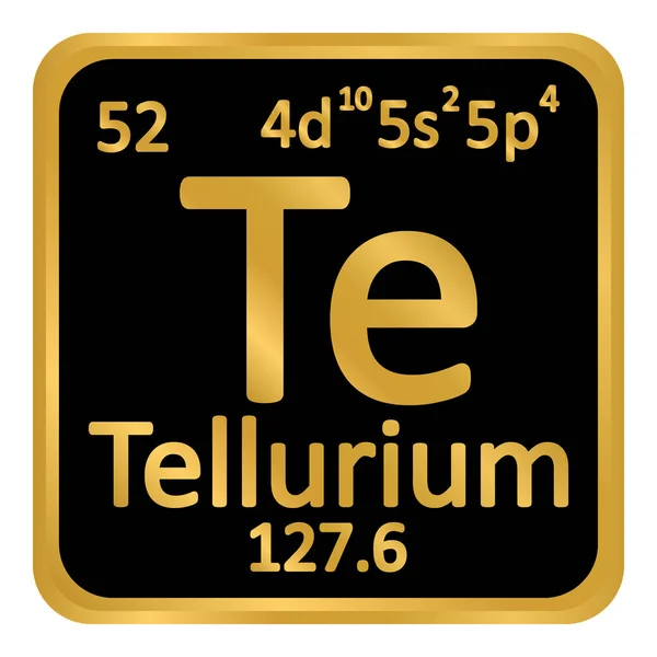 Periodensystem Element Tellur Symbol. — Stockvektor