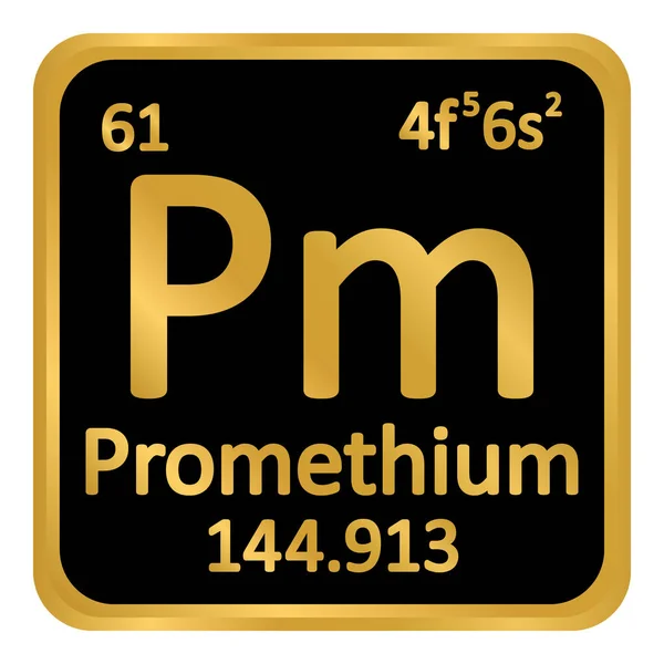 Elemento tabla periódica icono de prometio . — Archivo Imágenes Vectoriales