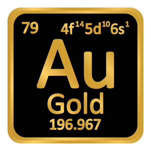 De pictogram van het element goud van de periodieke tabel. — Stockvector