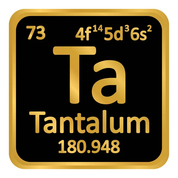 Pictogram van het periodiek element tantaal. — Stockvector