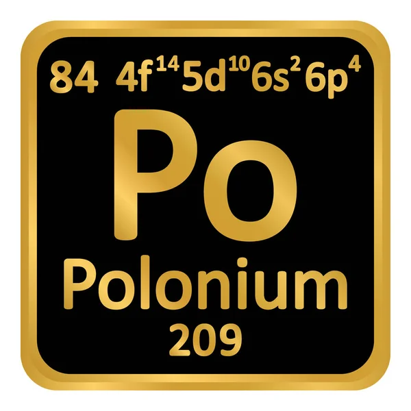 Pictogram van het periodiek element polonium. — Stockvector