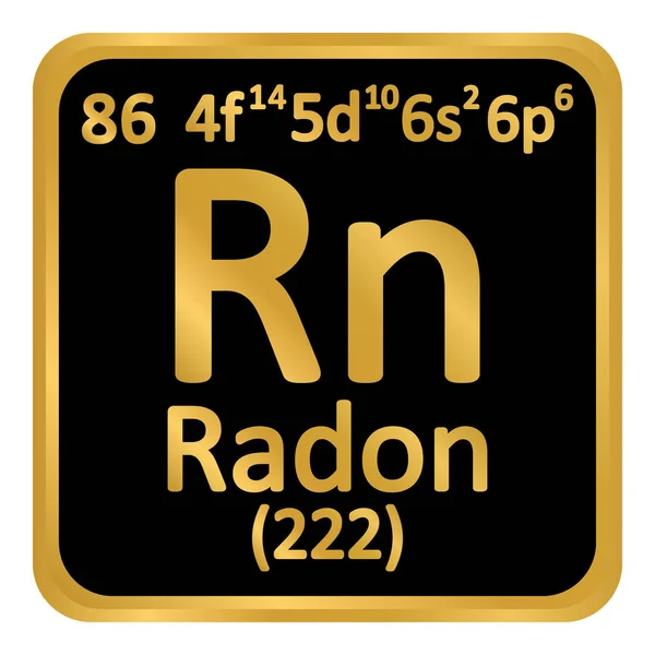 Periodiska systemet elementikon radon. — Stock vektor