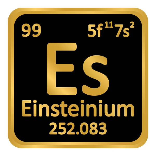 Icona periodica dell'elemento tavola einsteinio . — Vettoriale Stock