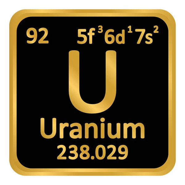 Élément de tableau périodique icône de l'uranium . — Image vectorielle