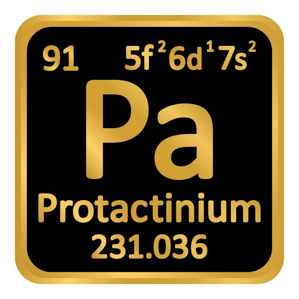 Elemento tabla periódica icono de protactinio . — Archivo Imágenes Vectoriales