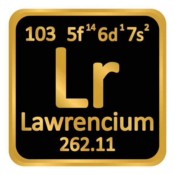 Tavola periodica elemento lawrencium icona . — Vettoriale Stock