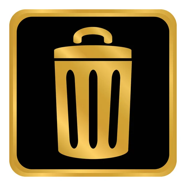 Garbage button on white. — Stock Vector