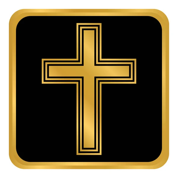 Religieuze cross knop. — Stockvector