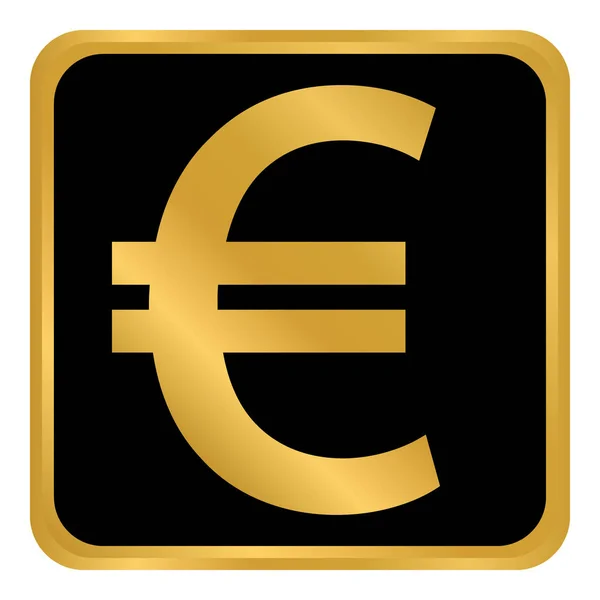 De knop van de euro op wit. — Stockvector