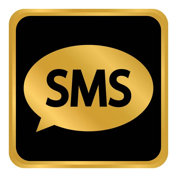 SMS knop op wit. — Stockvector