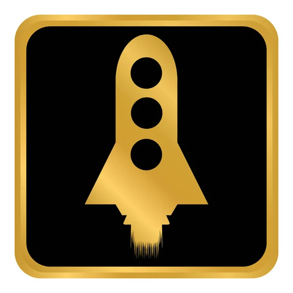 Starting rocket button. — Stock Vector