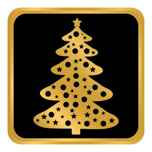 Botón árbol de Navidad . — Vector de stock